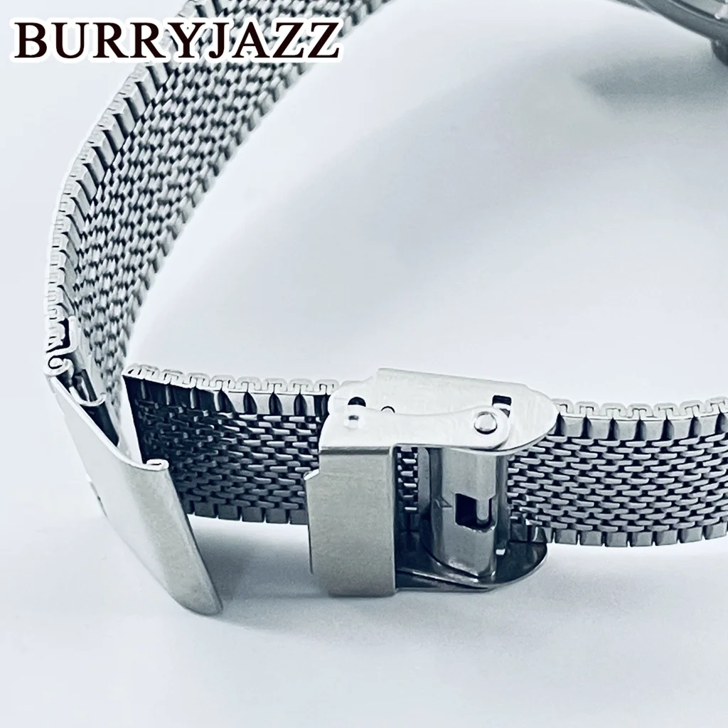 BURRYJAZZ 36.5mm NH34 NH35 NH36 NH38 Watch Case Waterproof Silver Stainless  Case Dome Acrylic Glass