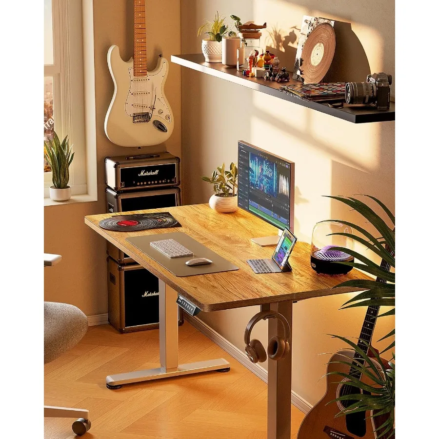 Height Adjustable Electric Standing Desk 40 x 24 Inches Sit Stand Up Desk for Small Home Office with Memory Function TwoPiece D