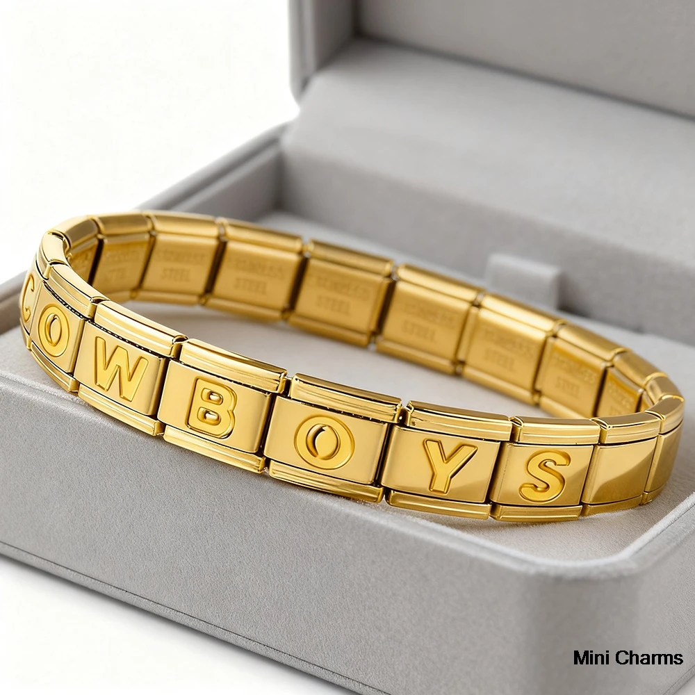 Fashion Concave 26 English letters A-Z Jewelry Link Fit 9mm Italian Bracelets Making DIY Stainless Steel Hand Chian Accessories