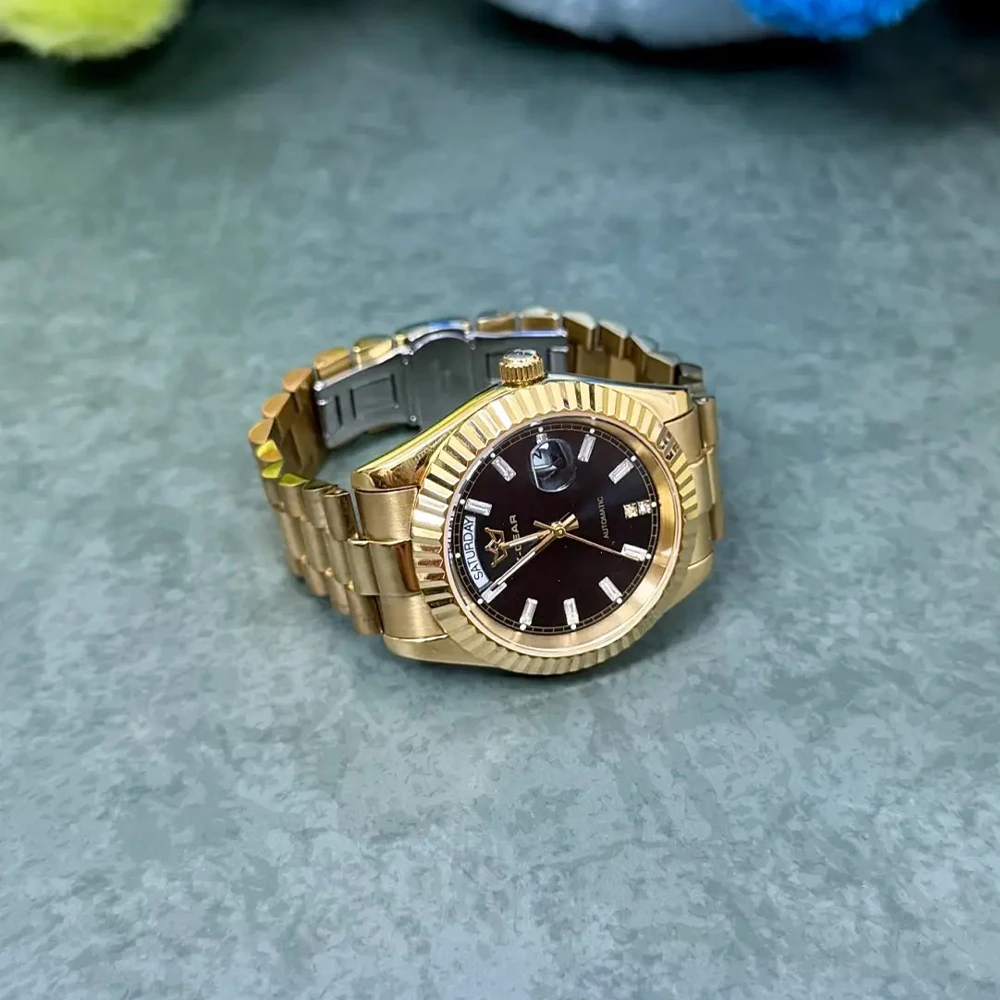 Luxuriöse Herren Automatik-Mechanische Uhr Business Wasserdicht Leuchtend Datumsanzeige Edelstahl Armbanduhr Bestseller