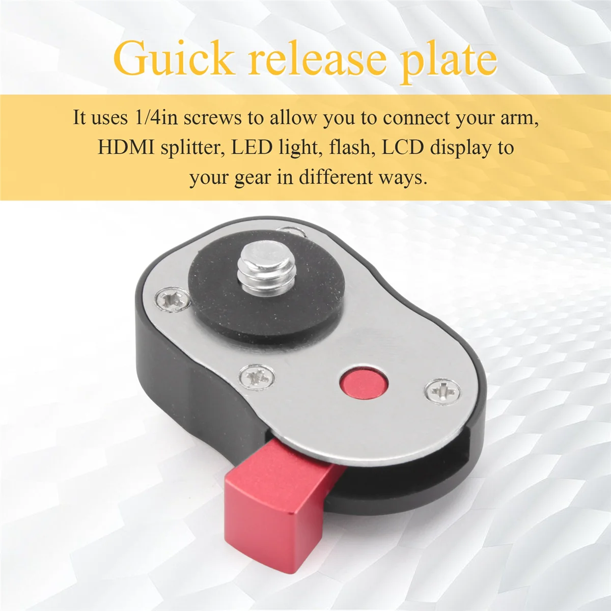 Быстросъемная пластина монитора A97TField для ЖК-монитора Magic Arm, светодиодная подсветка, камера, видеокамера с отверстием для винта 1/4 дюйма