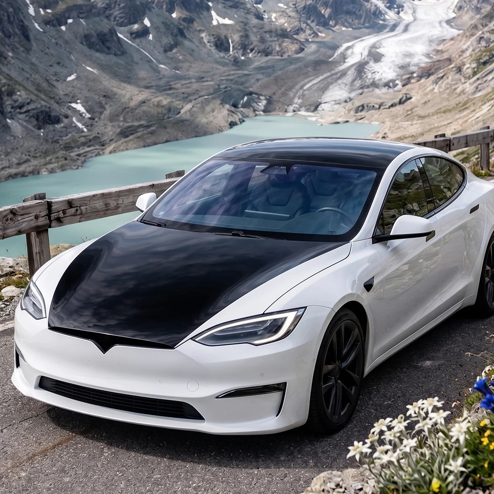 Premium TPU Piano Black Car Hood Bonnet Wrap Film Self-Healing Paint Protection Film PPF Anti-Scratch Wrap Cover Accessories