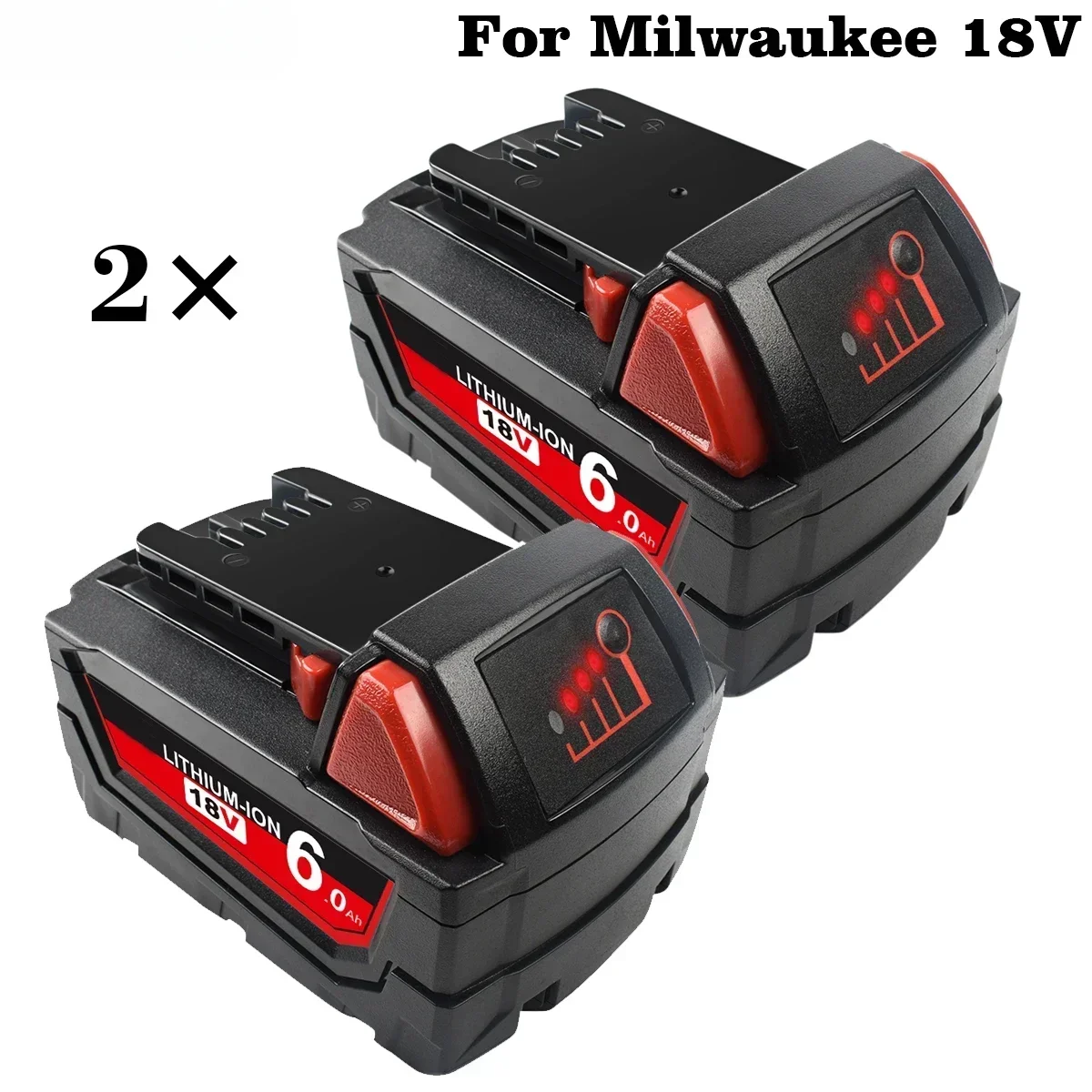 

NEW2025 2x 6.0Ah 18V Power Tool Battery for Milwaukee M18 48-11-1815 48-11-1850 2604-22 2604-20 2708-22 2607-22 48-11-1828