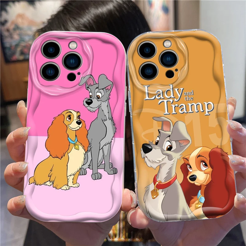 Disney Lady And The Tramp For Apple iPhone 15 14 13 12 11 XS XR X Pro Max Plus Wave Oil Funda Phone Case