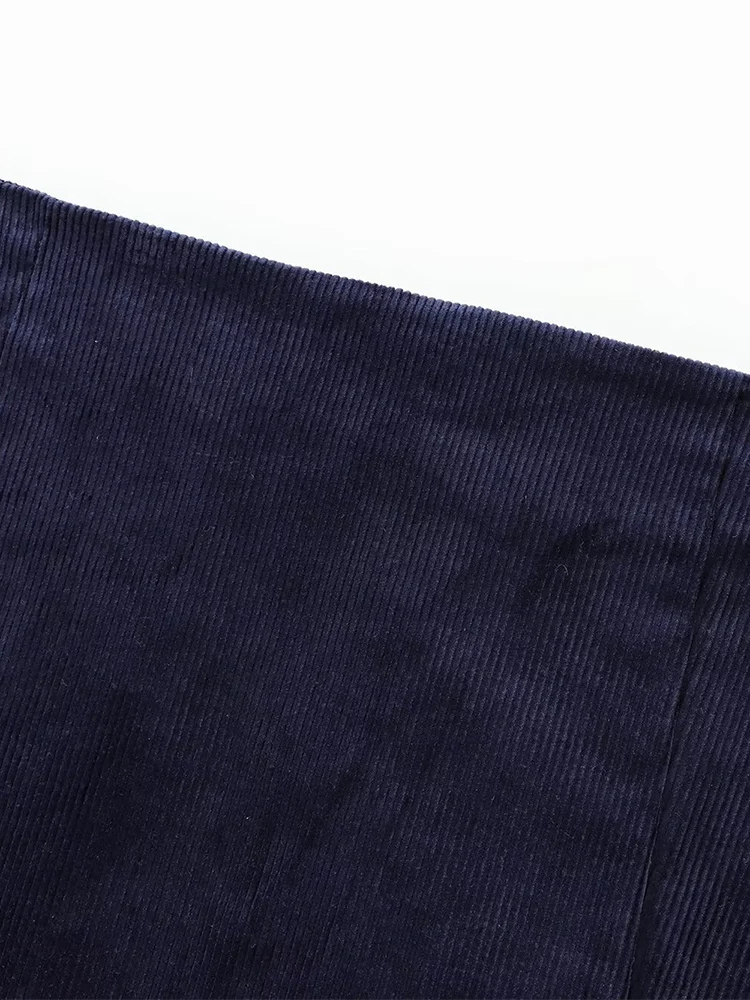 Nueva ropa de otoño para mujer, estilo europeo y americano, diseño francés, conjunto de minifalda superior de pana versátil a la moda