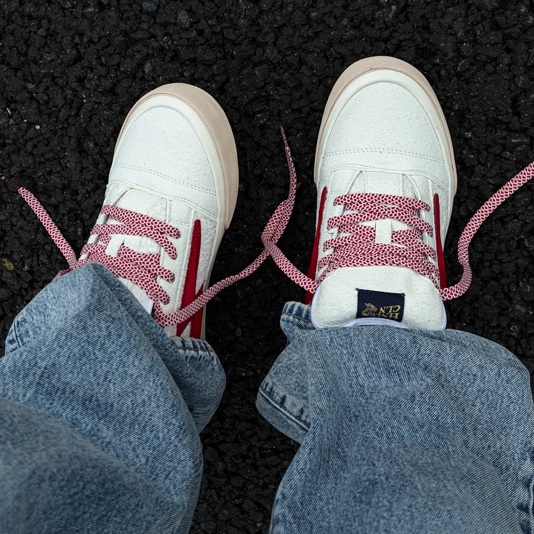 White Red Lightning Color Block Chunky Sneakers for Men Women, Retro Low Top Casual Couple Student Skate Shoes