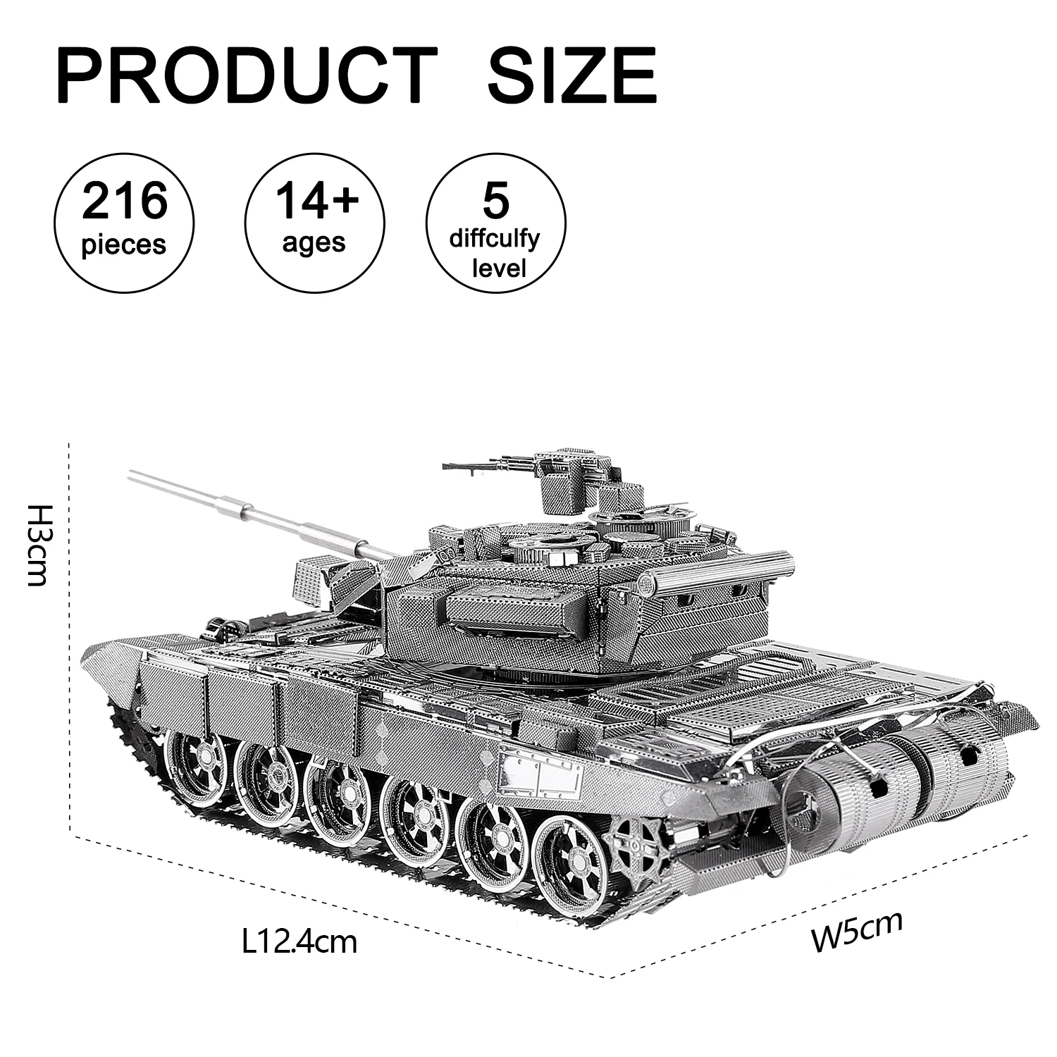 Piececool 3D Metal Puzzle T-90A Tank Assembly Model Kits Jigsaw Creative DIY Toys for Teen Brain Teaser Birthday Christmas Gifts