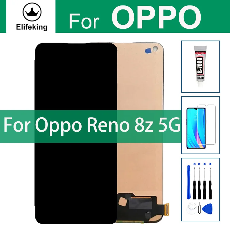 LCD For Oppo Reno 8Z Reno8 Z 5G LCD Display Touch Screen Digitizer Assembly Panel Replacement with Free Tools