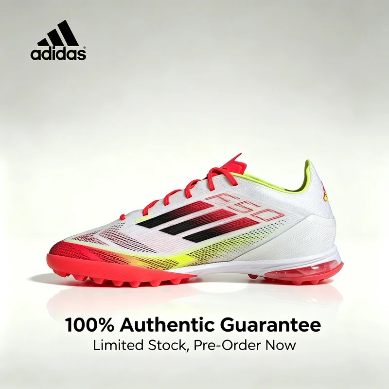 adidas-genuine-f50-league-comfort-tf-rubber-studs-artificial-grass-soccer-shoes-unisex-sneakers-white-and-red-ie1220