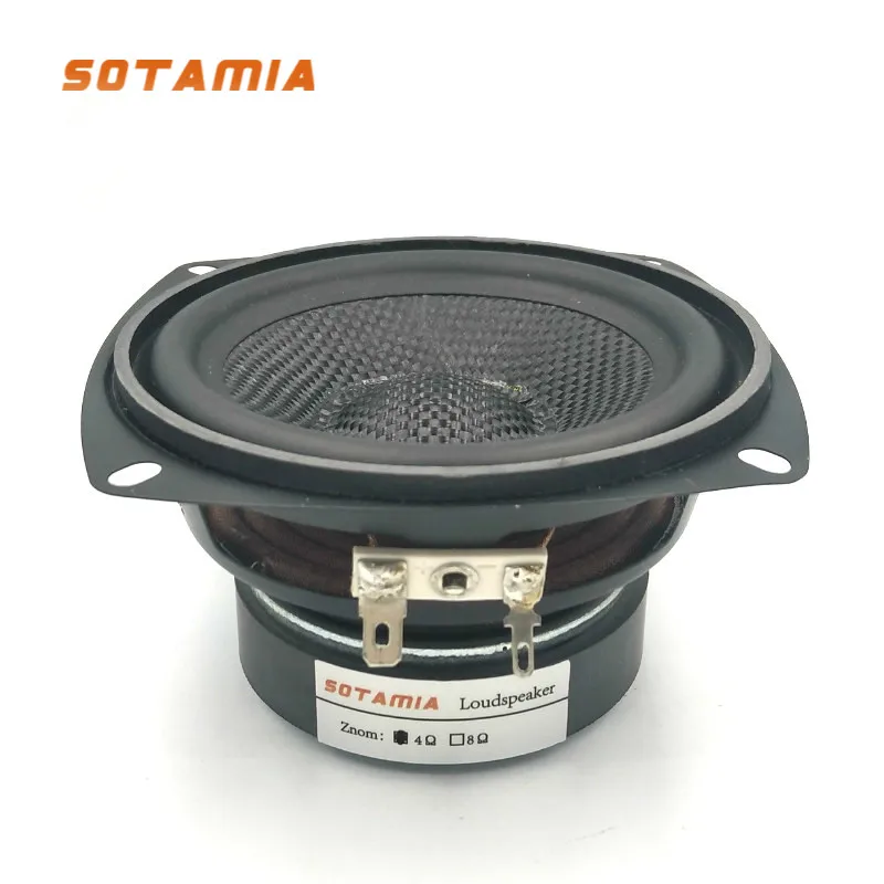 SOTAMIA 1Pc 4 Inch Midrange Woofer Sound Speaker 4 Ohm 30W Glass Fiber Rubber Edge Loudspeaker DIY Bluetooth Audio Music Speaker