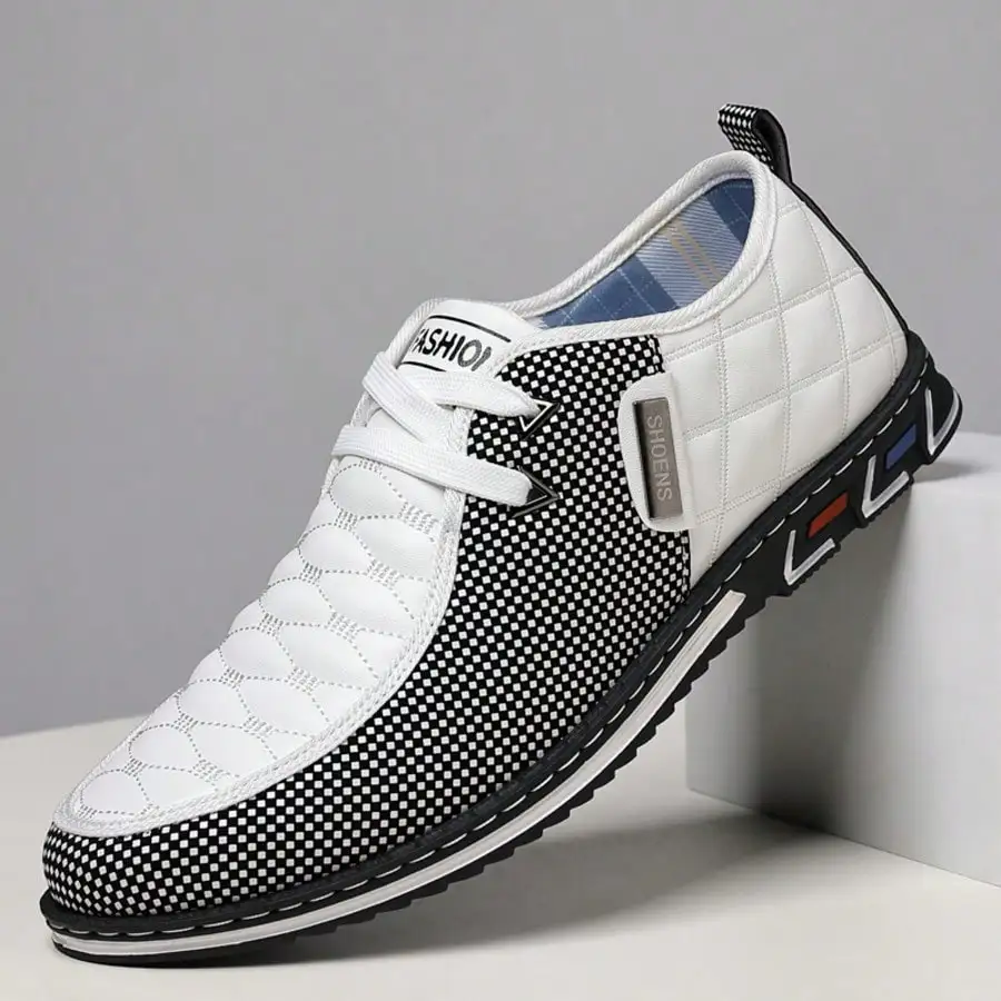 

Men's Outdoor Colorblock Lace-Up Casual Shoes, Comfortable And Breathable, Non-Slip And Durable, Versatile Autumn & Winter Men's Shoes For Daily Life & Office.