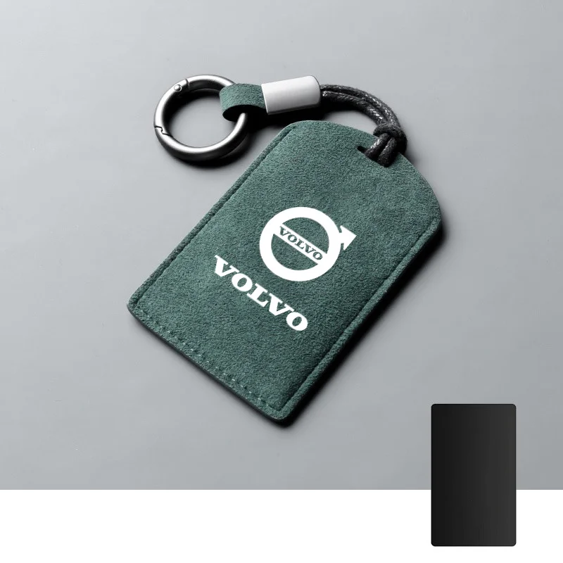 Zamszowo-skórzane etui na klucze samochodowe Smart NFC Pełna osłona Uchwyt na klucze Volvo EM90 EX30 2024 Polestar Brelok do kluczy Akcesorium — zdjęcie 6