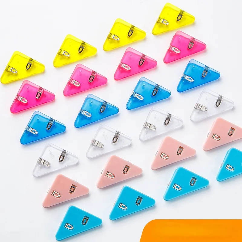 Креативные треугольные зажимы, 5 шт., зажим для купюр, угловой бумажный зажим для блокнота, зажим для стола, полка для хранения, офисные канцелярские принадлежности, Настольный Органайзер