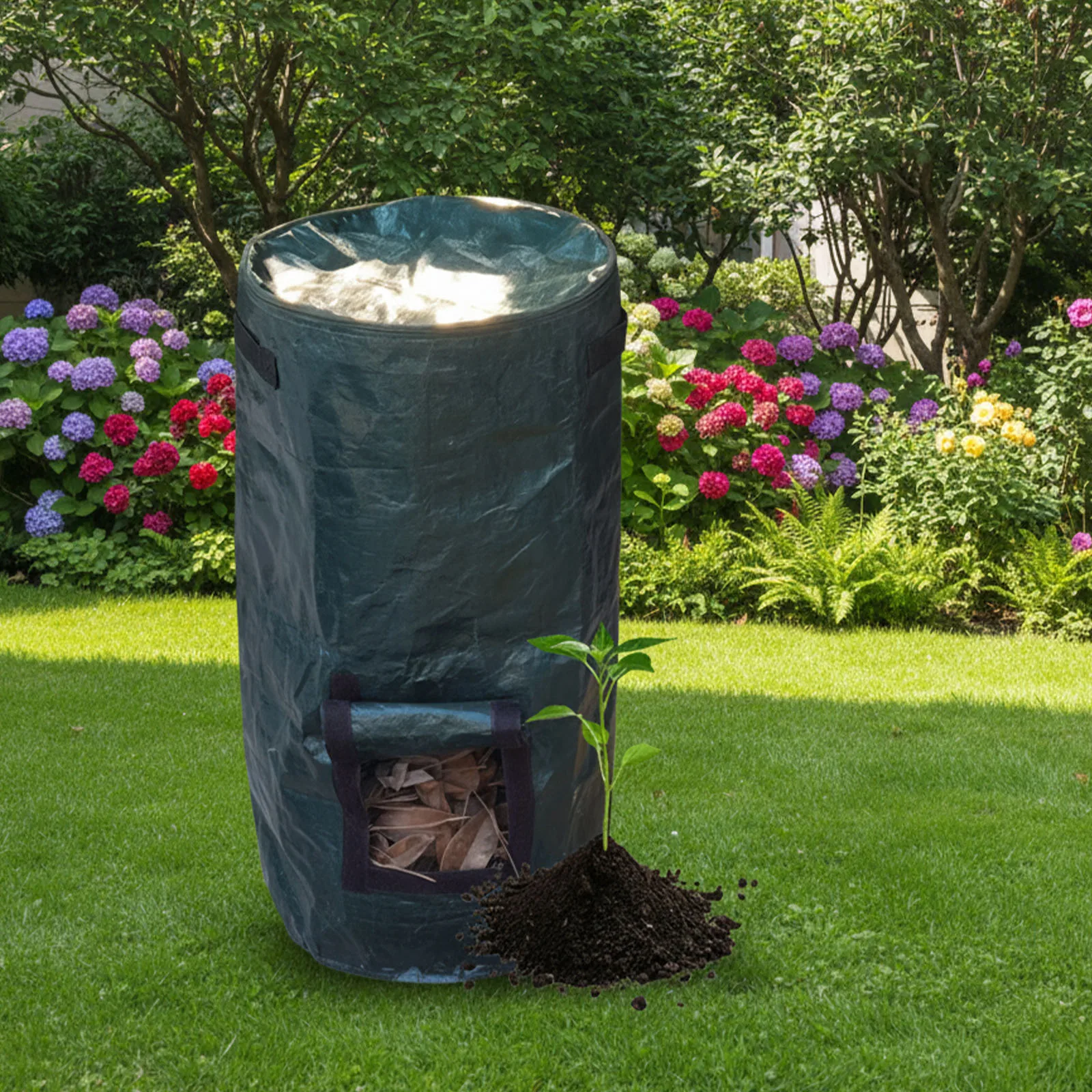 

Organic Fertilizer Fermented Bag Reusable Collapsible Leaf Lawn Bags Sealed Gardening Container for Fruit Kitchen Waste Grower