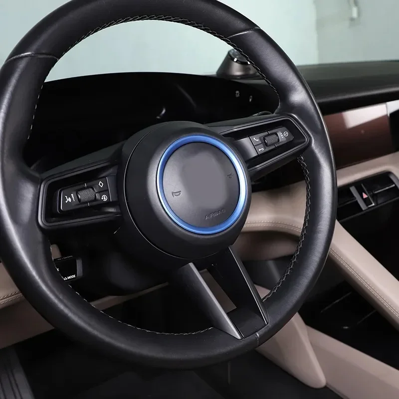 

Interior Car Accessories For Porsche Taycan 2019-2025 Aluminum Alloy Red Car Steering Wheel Cover Decorate