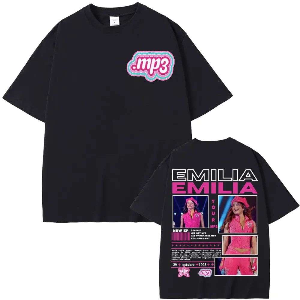 Emilia Mernes Tour MP3 2025 Graphic T-shirts Men Women's Clothing Fashion Aesthetic T Shirt Hip Hop Casual Oversized T-shirt Y2k