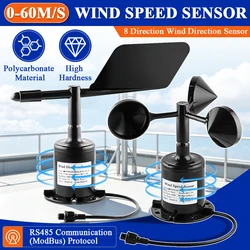 気象観測所60メートル/秒,屋外,3カップ,センサー出力rs485 4-20ma 0-5v,ポリカーボンファイバー,防風,