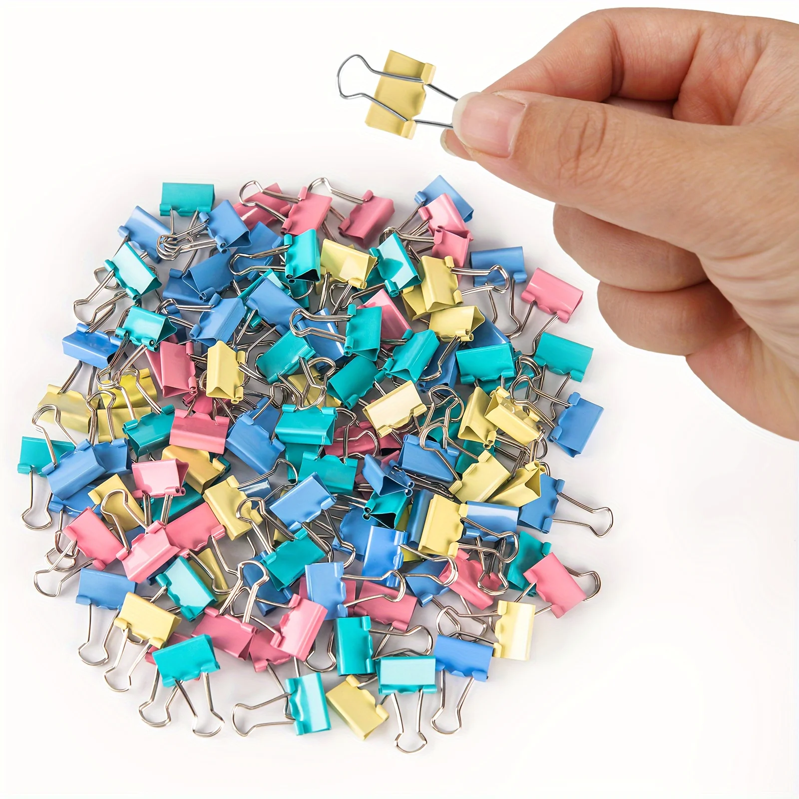60pcs Mini Binder Clips Color Binder Clip Small Paper Clip 15mm 5/8 Inch Micro Size Office Clips for Home School Office Business