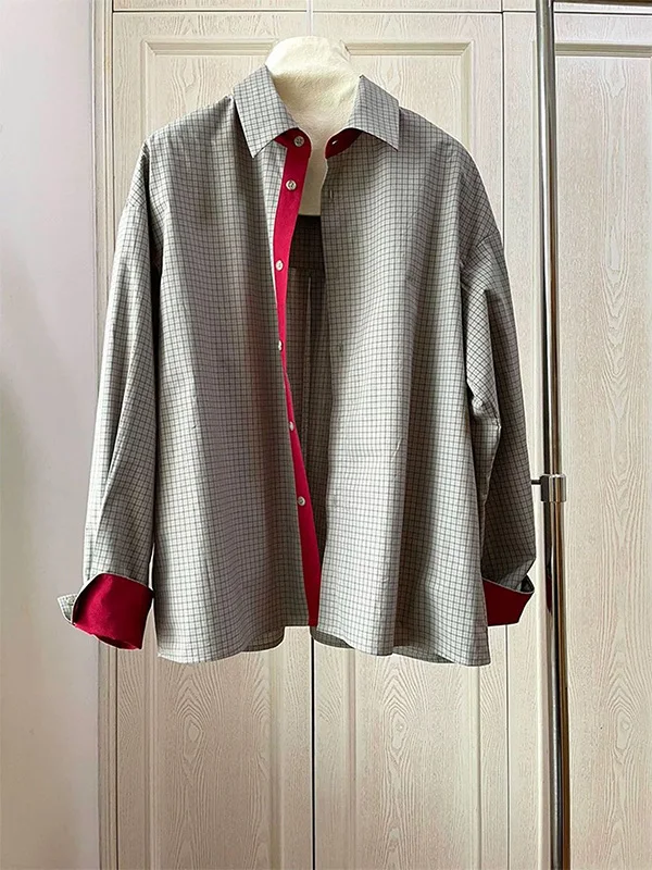 

Loose Long Sve irt Women's Casual Sle Korean Faion plus Size 300 Pou Cheered Pattern Early Autumn Top