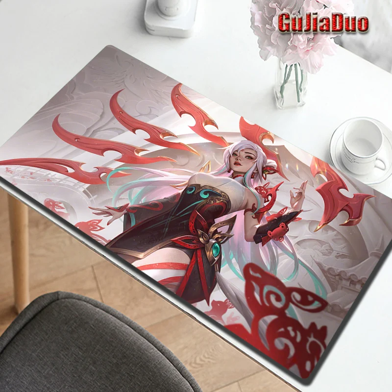 

League of Legends Irelia 90x40 Anime Mousepad Computer Table Desk Mat Game Large Comic Mousepad Gaming Accessories Kawaii Carpet