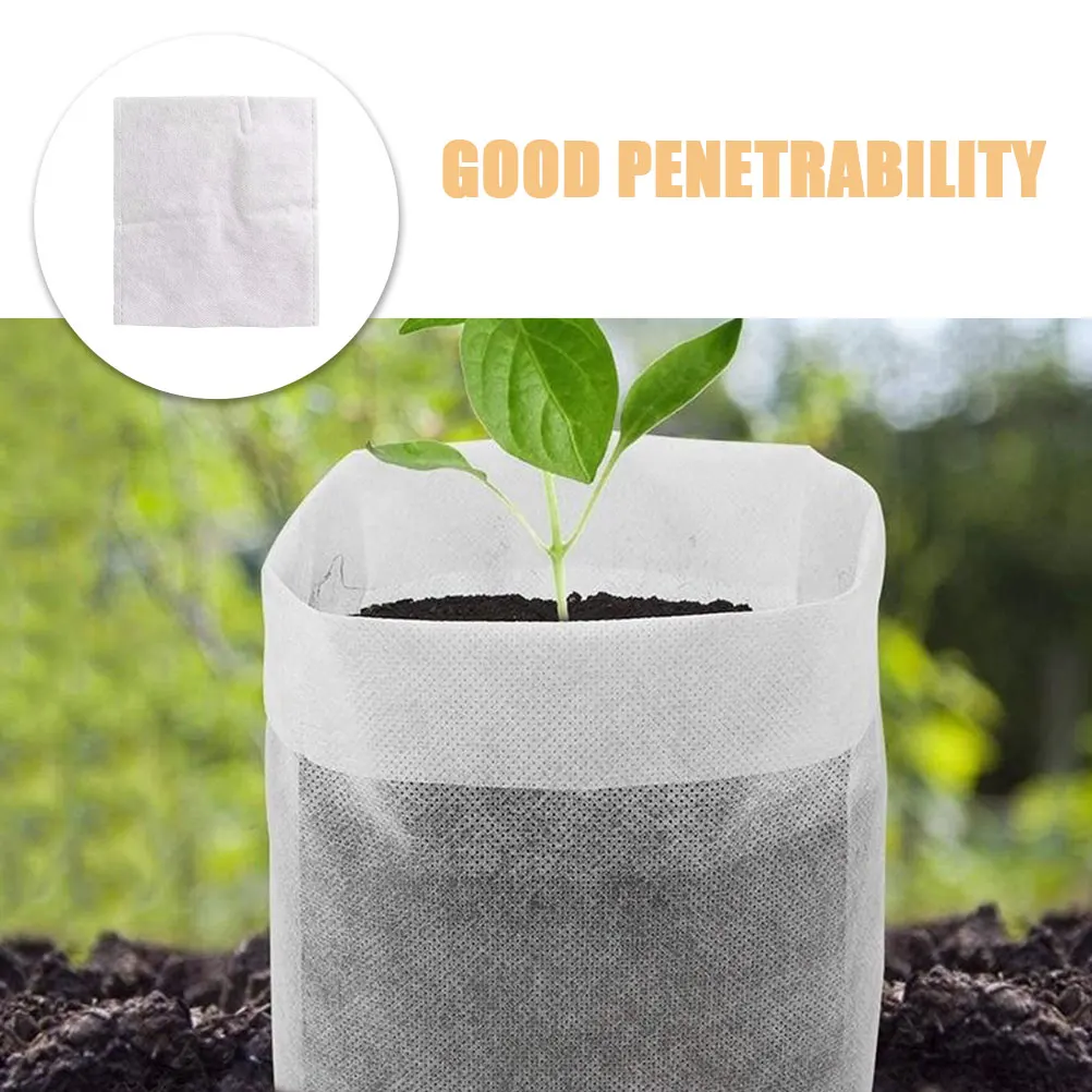 

100pcs Seedling Bags Non-woven Fabric Planting Containers 12x10cm Durable Breathable Pouches for Gardening Suitable Vegetables