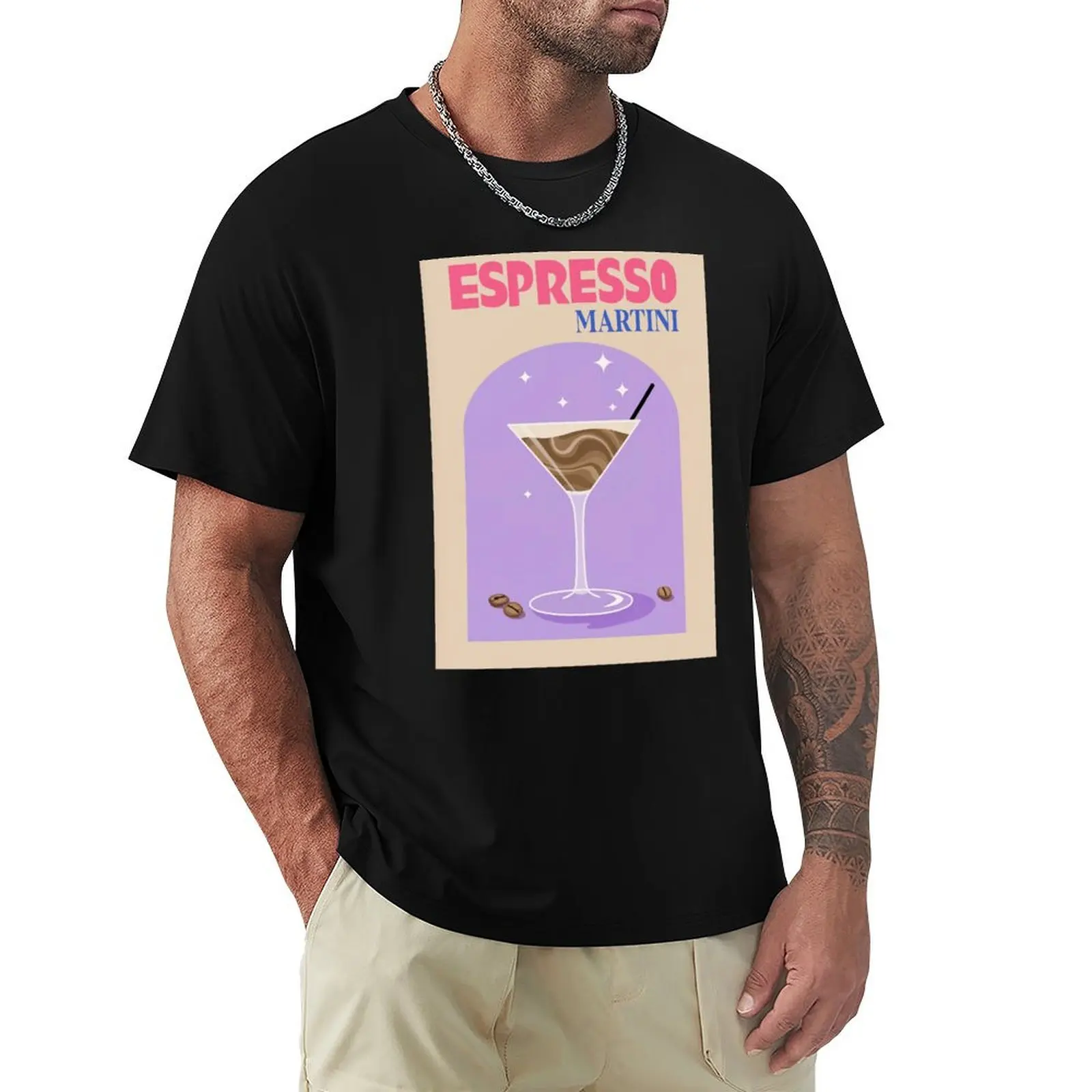 

Espresso Martini Retro Cocktail Bar Poster T-Shirt sublime tees Louboutins cotton graphic tees heavyweight t shirts for men