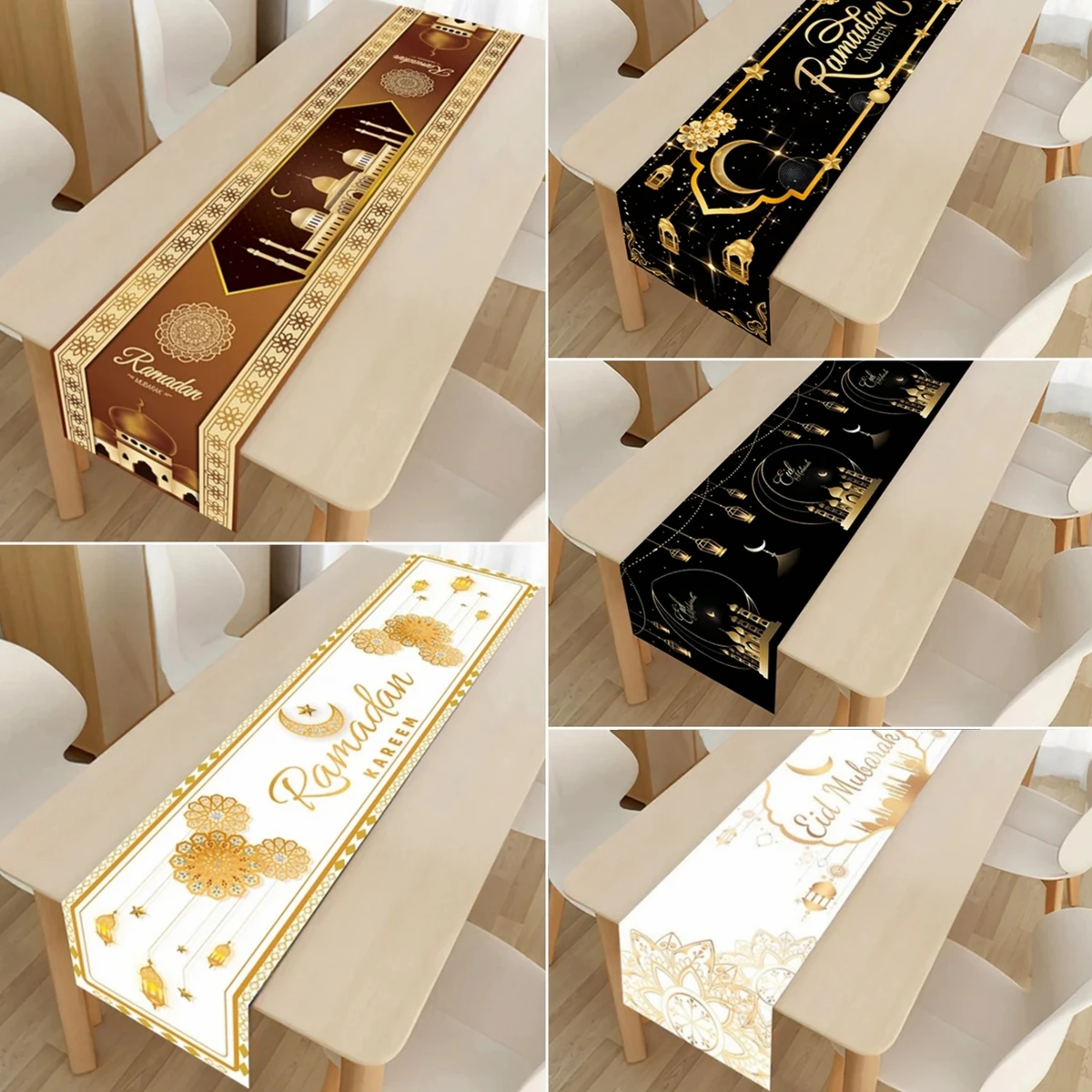 Ramadan Table Runner Eid Mubarak Decor For Home 2025 Tablecloth Islamic Muslim Party Supplies Ramadan Kareem Eid Al-Fitr Gifts