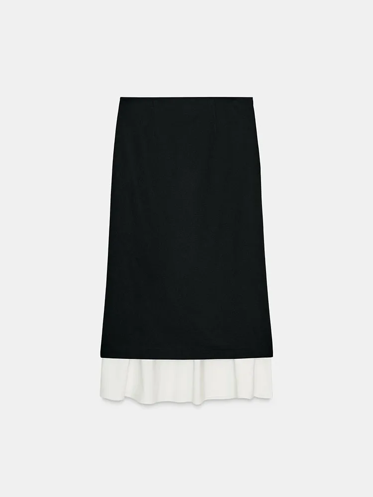 

Новая модная юбка в стиле пэчворк для женщин, зима 2025, милая юбка миди с завышенной талией