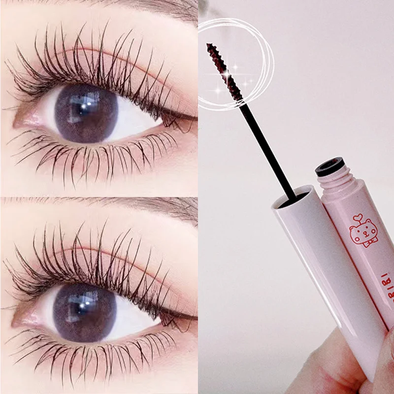 Curling Black Mascara Eyes Makeup Ultra-fine Brush Head Lengthen Extra Volume Waterproof Natural Lashes Korean Cosmetics 1 Pcs