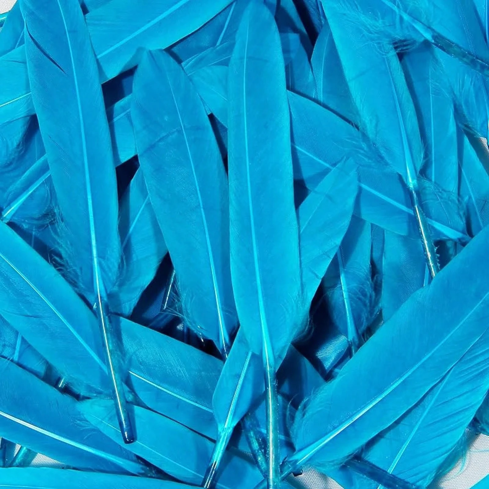 100Pcs Blue Goose Feathers 10-15cm Natural Dyed Feather for Wedding Decoration Party DIY Crafts Halloween Costume Supplies