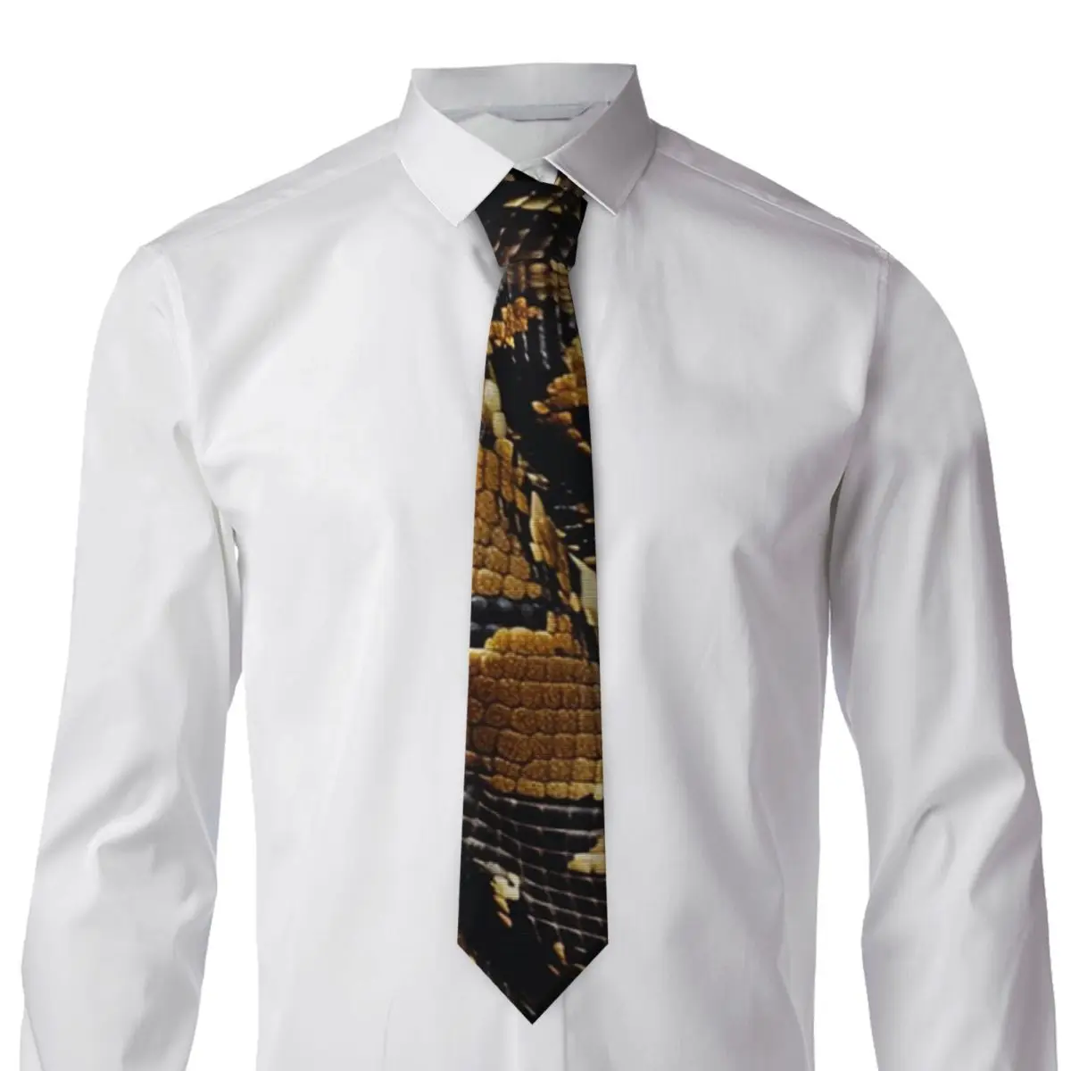 Snakes On A Train Necktie for Men Silk Polyester 8 cm Neck Ties Party Business Tie Casual Gravatas