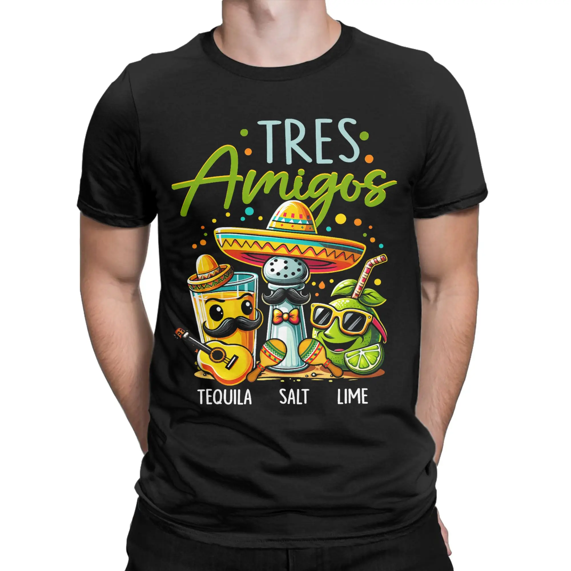 Men's Tres Amigos Avocados Guac Cinco De Mayo Fiesta T Shirts  Pure Cotton Clothing Vintage Short Sleeve Round Neck Tees T-Shirt