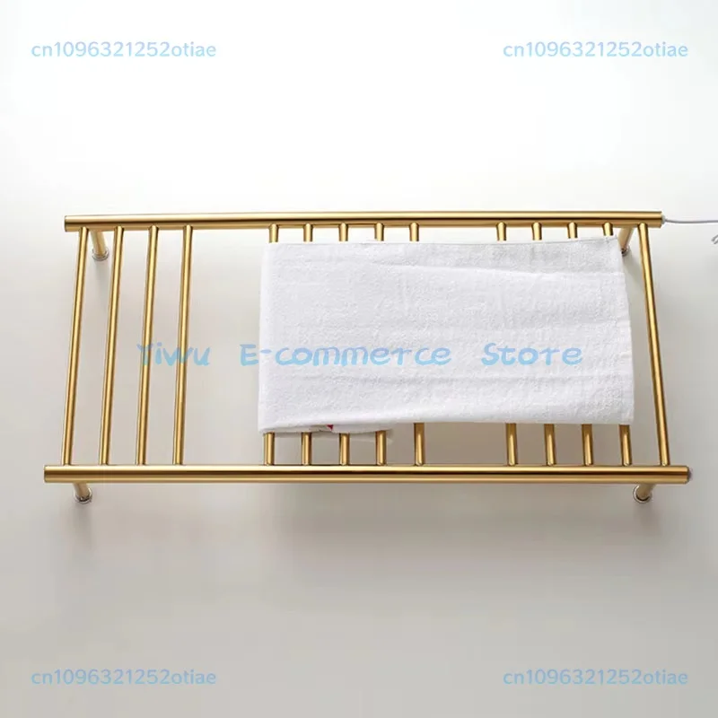 304 Stainless Steel Gold Heated Towel Heater Waterproof IP56 Electric Heating Towel Holder Rack 162W 110V/220V BB