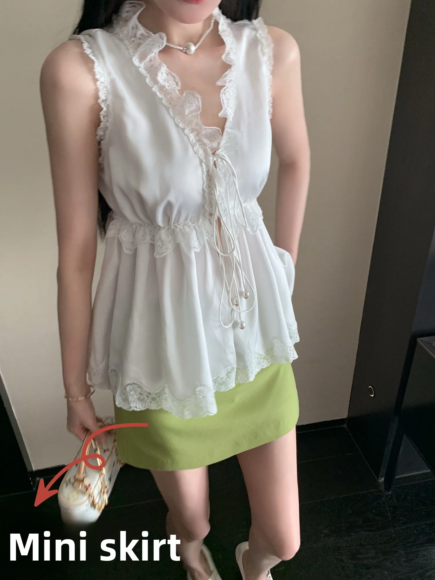 

Slimming High Waist Skirt Women's Sweet Style Prevent Exposure A-Line Wrap Body Skirts Breathable Skin-Friendly Polyester