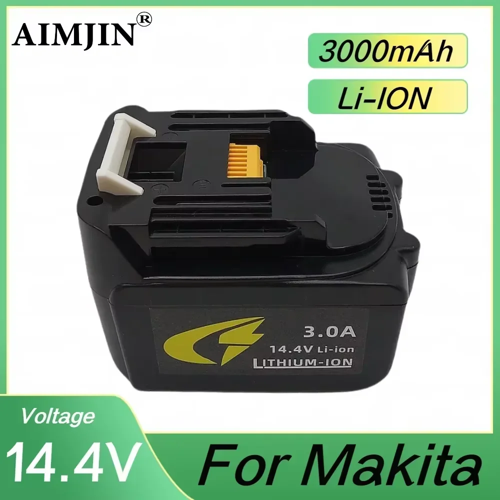 

14.4V 3000mAh Rechargeable Li-ion Battery For Makita 14.4V Power Tools 3.0Ah Batteries BL1460 BL1430 1415 194066-1