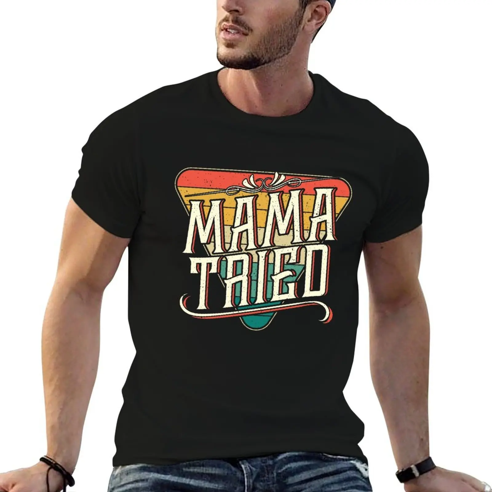 Mama Tried Vintage Country Music Outlaw T-Shirt vintage clothes oversized graphic tee mens t shirts top quality