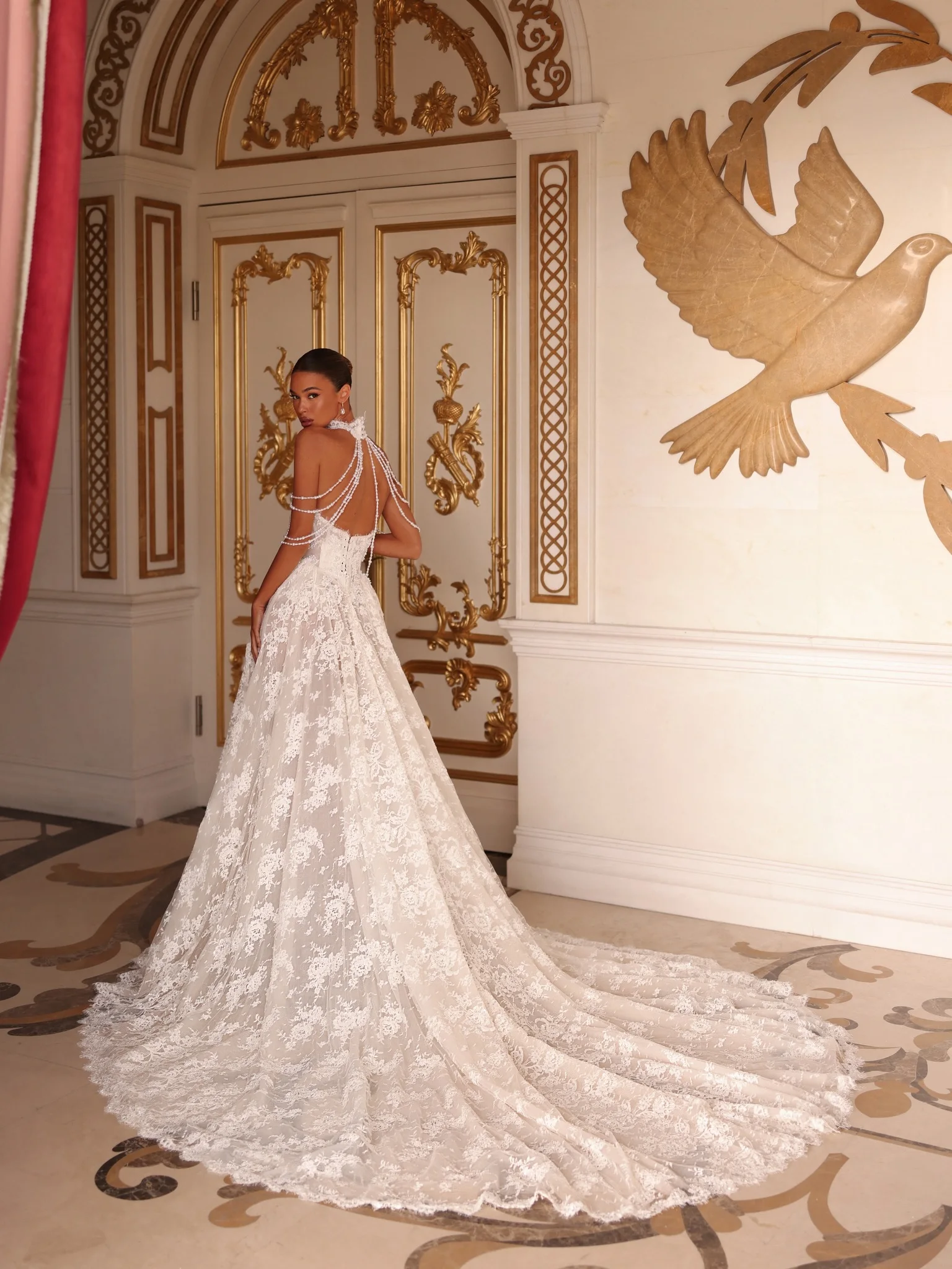 Wedding Dress Luxo Vestidos Feminino Elegante Para Casamento Basque Waist Vestido De Novia Boda Civil White A Line Lace Bridal