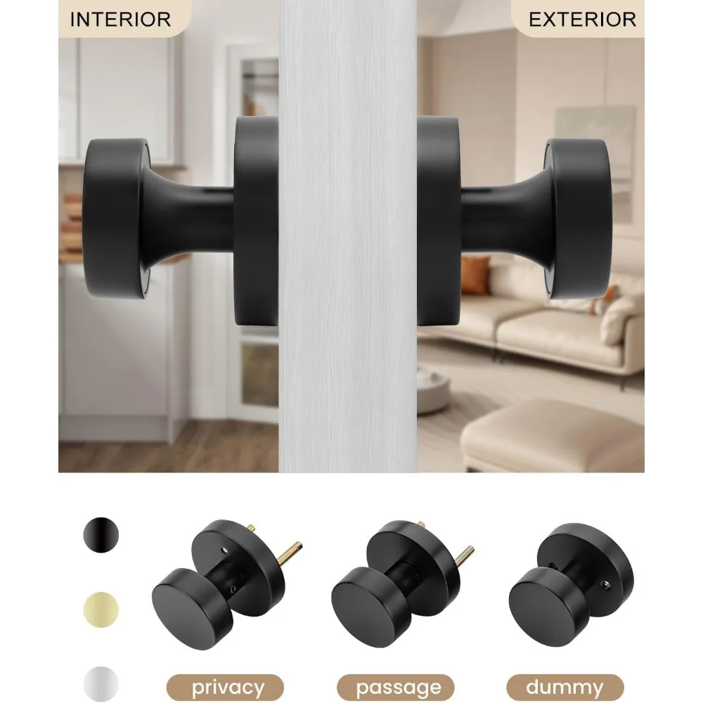 مجموعة مقابض أبواب الدمية باللون الأسود غير اللامع مكونة من 4 مقابض زخرفية من جانب واحد للخزانة والمخزن والأبواب الفرنسية غير الوظيفة