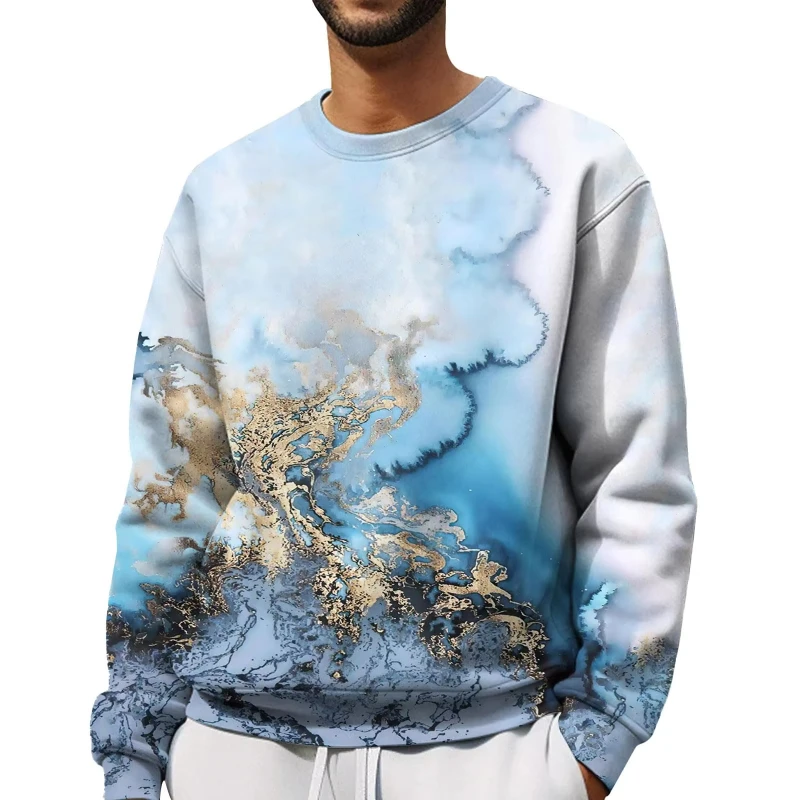 

Мужская толстовка с круглым вырезом, модная модная толстовка с 3D принтом и длинными рукавами, осенняя новинка, уличная одежда в стиле Харадзюку, мужские топы большого размера