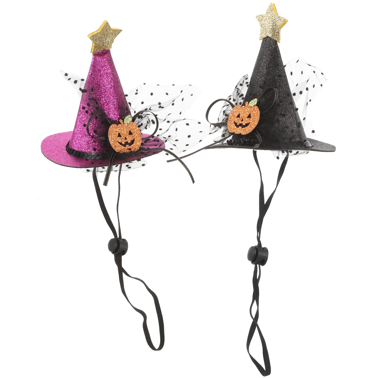 

2pcs Halloween Dog Hat Pumpkin Headdress Pet Costume Adjustable for Cats Polyester Durable Daily Wear Party Festival Gift