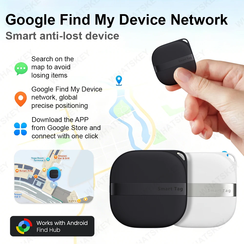 1-4Pack Android Smart Location Tag Tracker Key Finder Wallet Pet Truck Bluetooth Locator Works With Google Find Hub Car GPS Trac