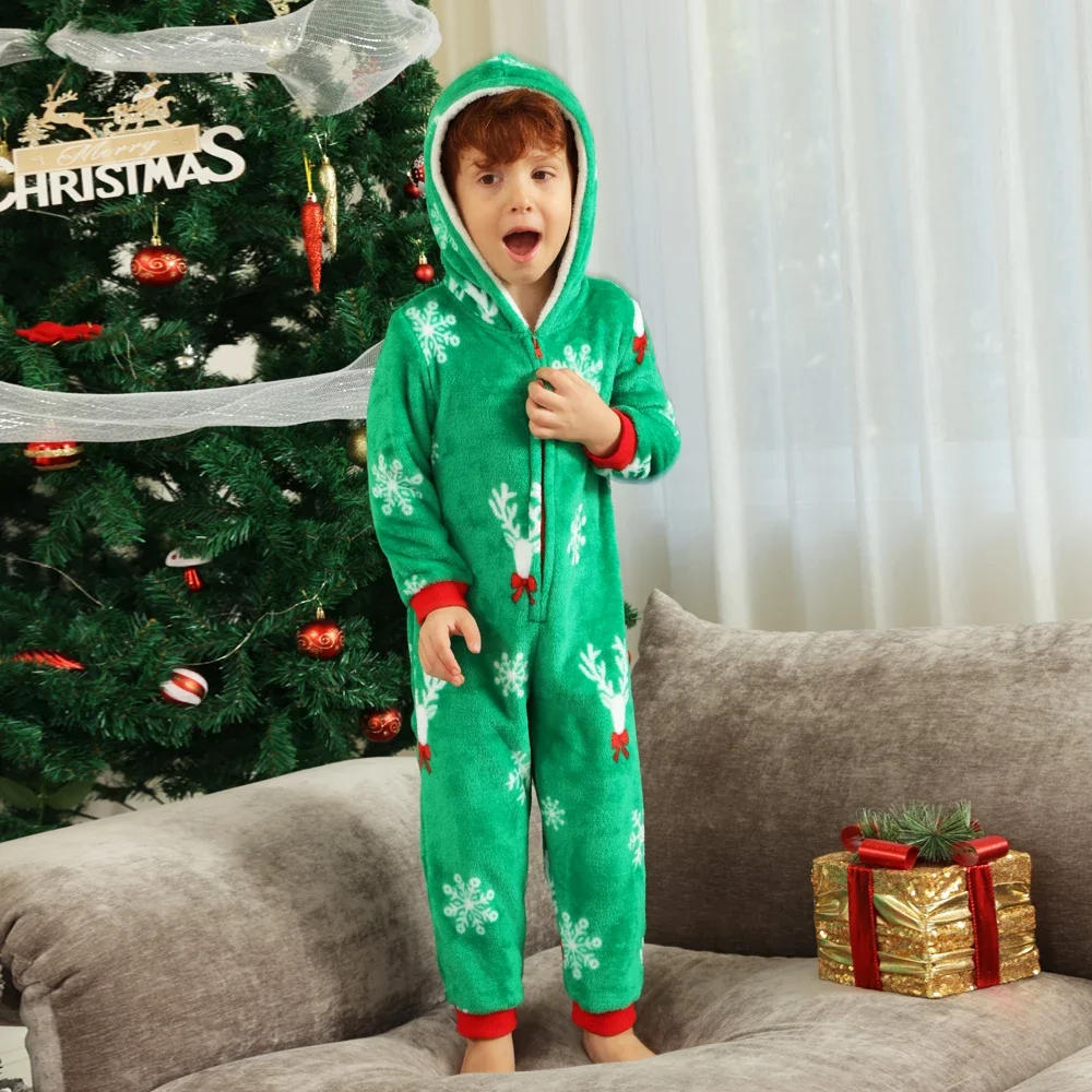 2023 neue Winter Baby Sleeprobe Nette Drucken Mit Kapuze Zipper Onesies Kleinkinder Neugeborenen Jungen Mädchen Weihnachten Pyjamas Flanell Weiche Strampler