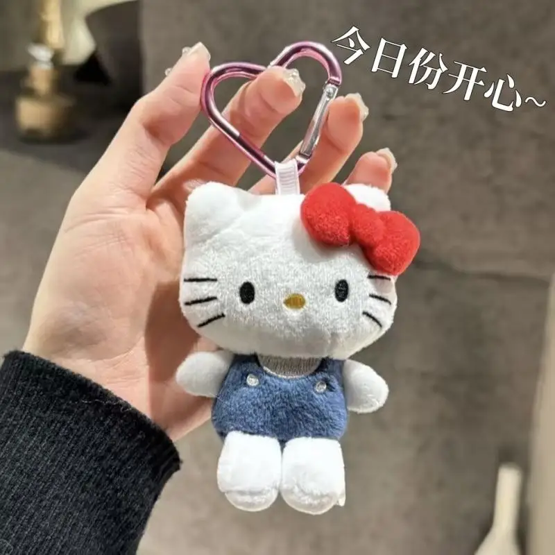 Cartoon, high-value Sanrios creative cute love button hello Kittys pendant keychain plush doll bag hanging decoration