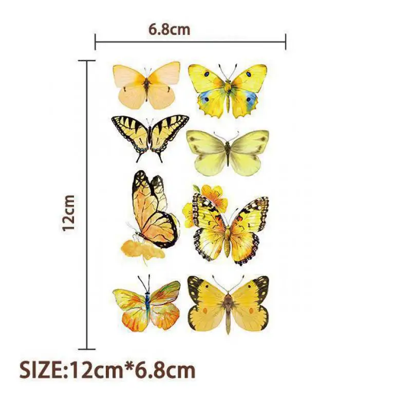 10Pcs New Colorful Butterfly Temporary Tattoo Stickers Cute Butterfly Tattoos Stickers Waterproof Funny For Kids Gift