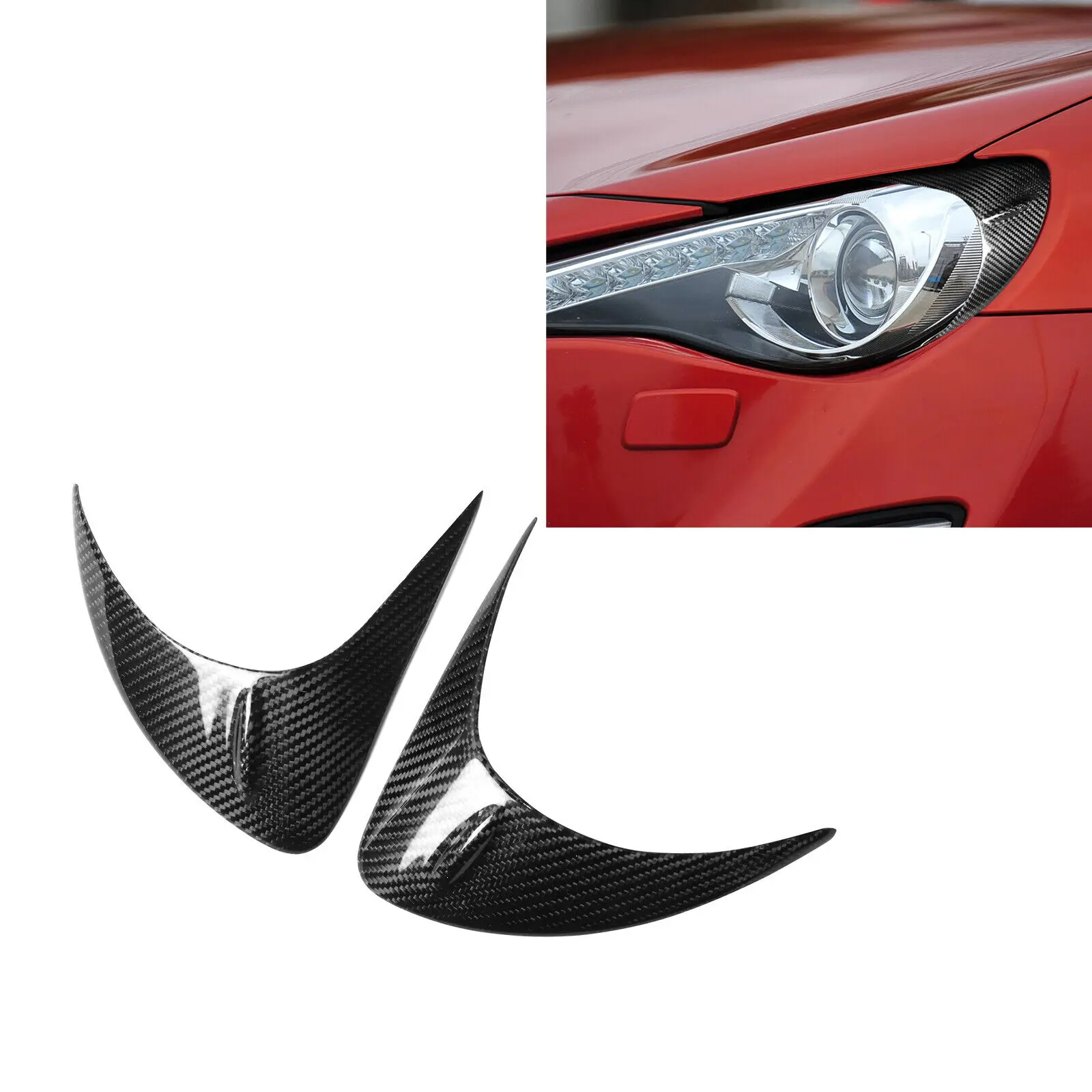 

2pcs Carbon Fiber Car Accessories Headlight Eyelid Eyebrows Cover Trim Stickers For TOYOTA 86 GT SUBARU BRZ Scion FR-S 2012-2016