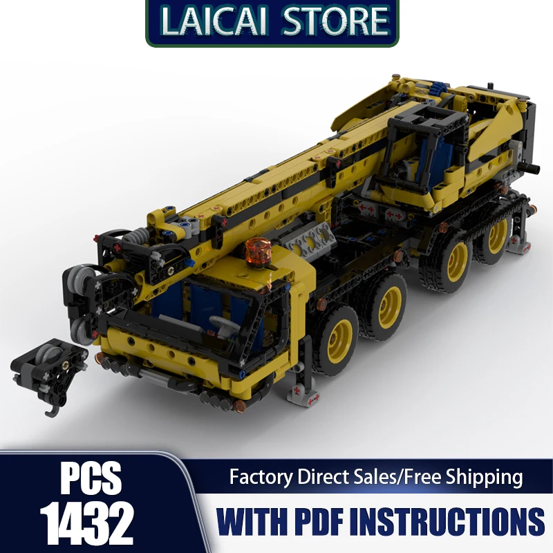 Engineering Vehicle Model Moc Building Blocks Engineering Crane Model Technology Modular Gift Construstion DIY Assembly Toys
