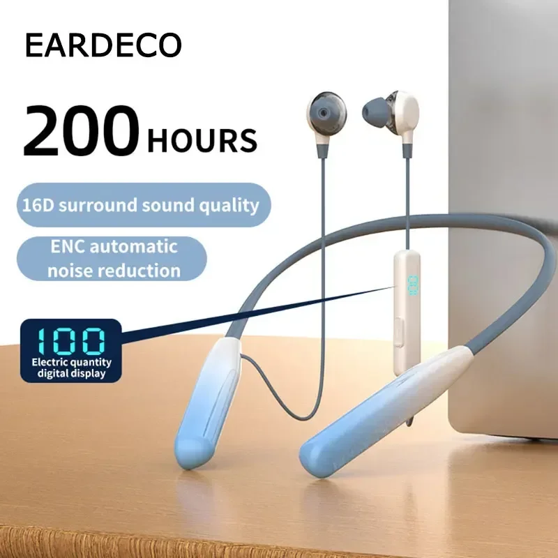 

EARDECO Bluetooth 5.3 Headphone Bass Wireless Headphones 200 Hours Playback Hi-Res Sport Bluetooth Headset Stereo with Mic