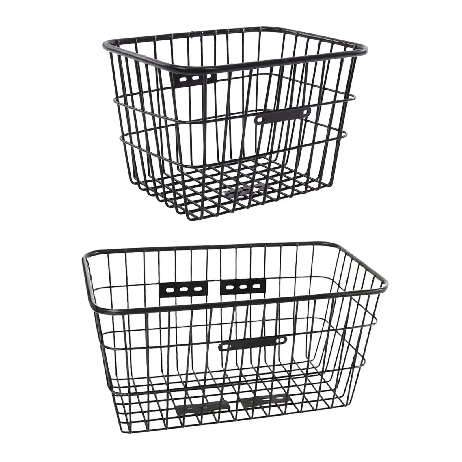 Metal Bike Basket Strengthened Frame Rear Storage Organizer Basket for Mountain Folding Bikes Cargo