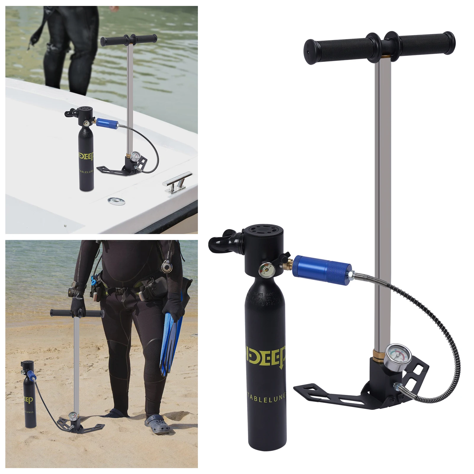 0.5L Mini Scuba Oxygen Tank Pump Set Diving Equipment High-pressure Pump Underwater Breath Kit