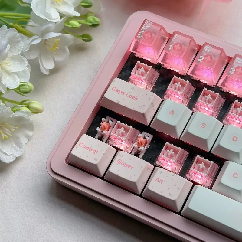UGAMING Pink Mount Taishan Magnetic Axis GT Mahjong Tone Closed Dual Light Position Magnetic Axis Keyboard Axis Switch